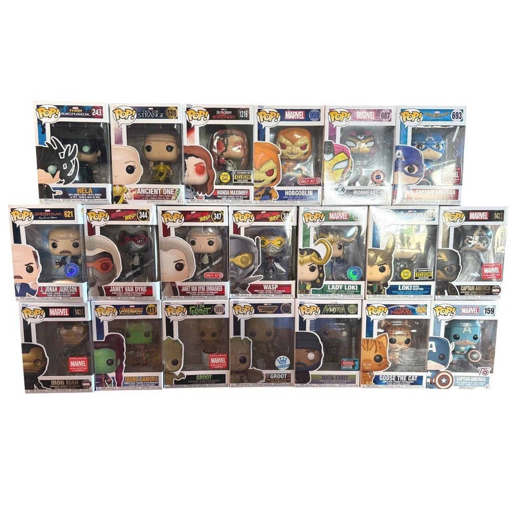 Marvel Funko Pop Lot Exclusive Loki Captain America Groot Wanda Hobgoblin‎
